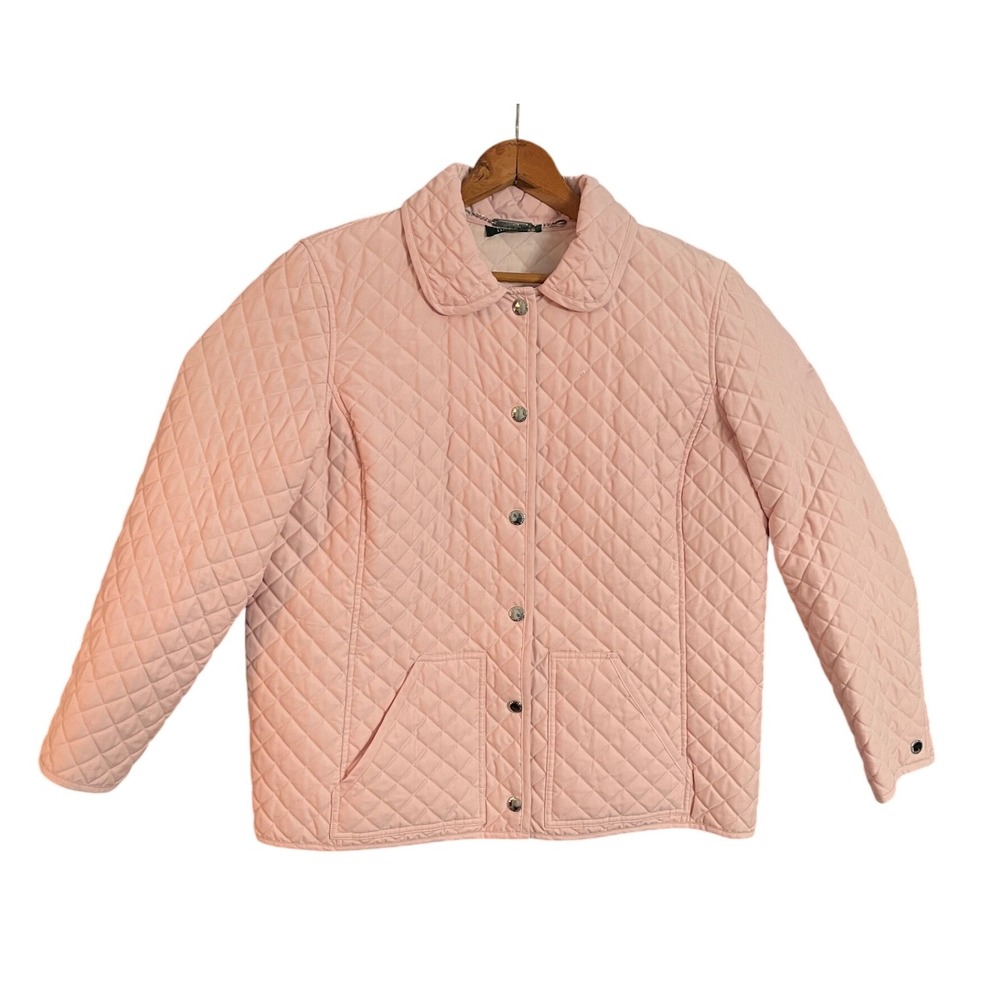 LAUREN RALPH LAUREN Quilted Snap Front Jacket Pink Women's Size 1X - Picture 1 of 11
